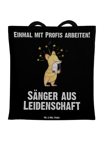 Mr. & Mrs. Panda Shopping Tasche Sänger Leidenschaft mit Spruch in Schwarz