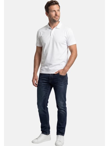 Ragman Poloshirt Basic in Weiß / dunkelblau
