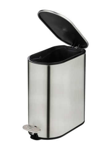 Wenko Badmülleimer COLLUNGO, 5 Liter in Silbern, (B) 14 x (H) 28,5 x (L) 29,5 cm