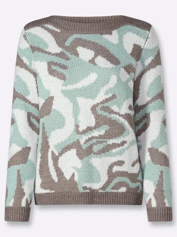 WITT WEIDEN Jacquard-Pullover in kalkmint-taupe-gemustert