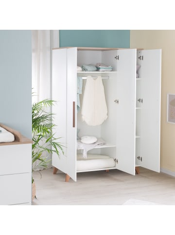 roba Set Ole 3-tlg. Weiß/Eiche mit Bett, Kommode & Kleiderschrank