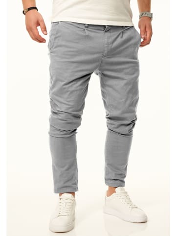 DAILY COTTON Chinohose - im CROPPED Slim-Fit Stil als Stoffhose in Hellgrau
