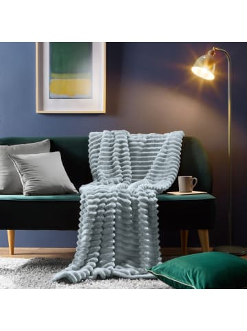 Erwin Müller Fleece, Microfaser Wohndecke Aosta in silbergrau