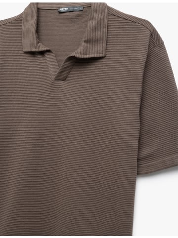 KOTON TSHIRT SS POLO in Braun
