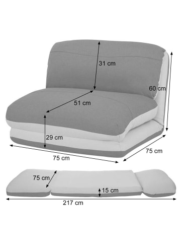 MCW Relaxsessel E68, ausklappbar, Khaki/dunkelgrau