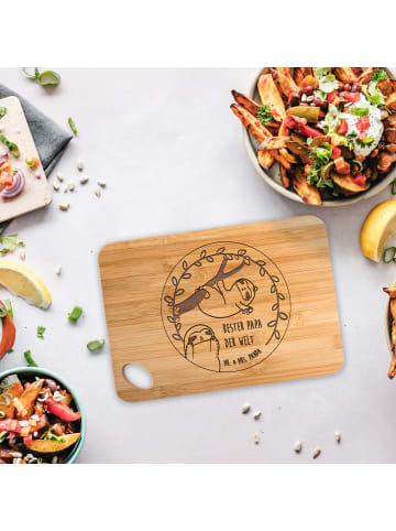 Mr. & Mrs. Panda Holzbrett Faultier Papa mit Spruch in Braun