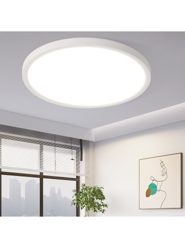 ZMH Deckenleuchte LED - 18W Deckenlampe Warmweiß Ø22cm Rund Weiß
