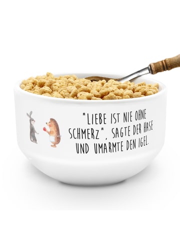 Mr. & Mrs. Panda Müsli Schüssel Hase Igel mit Spruch in Weiß