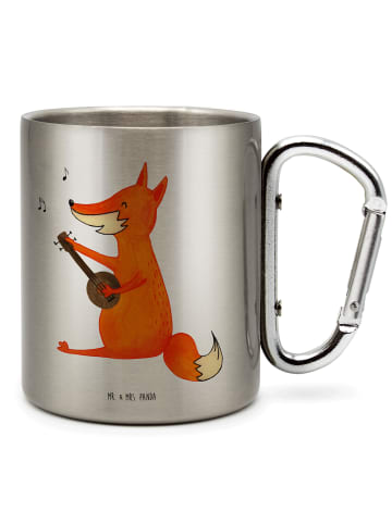 Mr. & Mrs. Panda Becher Fuchs Gitarre ohne Spruch in Silber