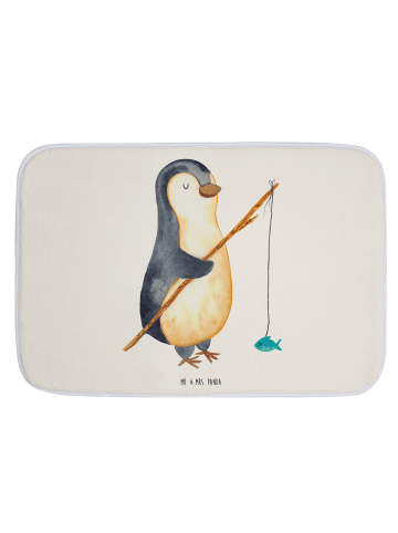 Mr. & Mrs. Panda Badvorleger Pinguin Angler ohne Spruch in Weiß
