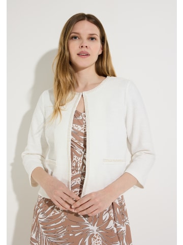 More & More kurze 3/4 Arm Jerseyjacke, Zier-Glanznaht in offwhite