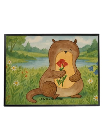 Mr. & Mrs. Panda Tischpad Otter Blumenstrauß Design ohne Spruch in Weiß