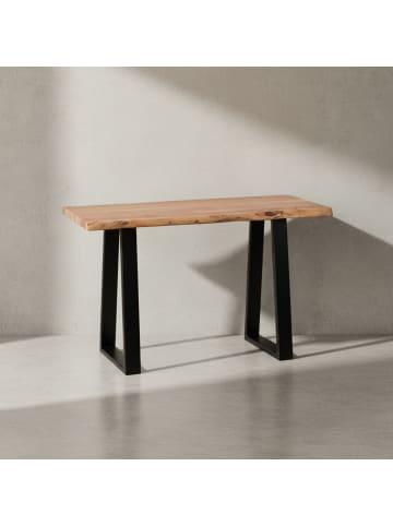 KADIMA DESIGN Konsolentisch | Akazie, 120cm, Massivholz, 2 Metallbeine