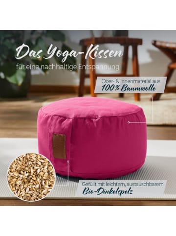 DoYourFitness Yoga-Kissen Vishnu gefüllt Dinkelspelz pink rund Rosa