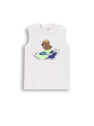 Coccodrillo Ärmelloses Baumwoll-T-Shirt in weiß