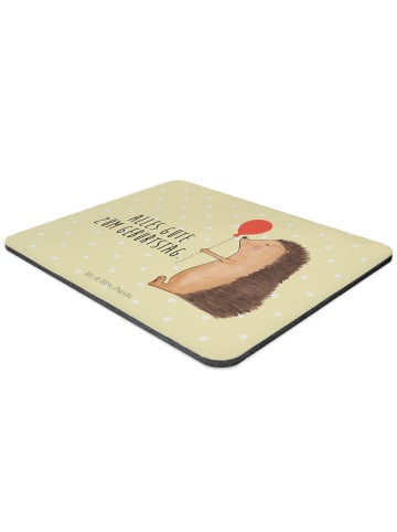 Mr. & Mrs. Panda Mouse Pad Igel Luftballon mit Spruch in Gelb Pastell