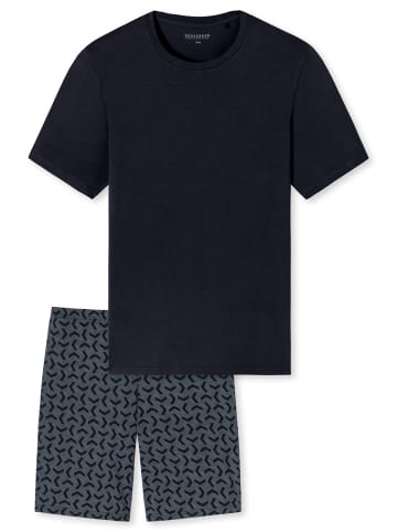 Schiesser Pyjama Casual Essentials in Dunkelblau