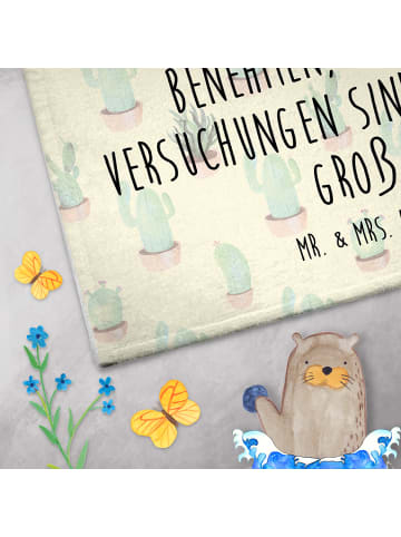 Mr. & Mrs. Panda Gästehandtuch Alpaka Fahne mit Spruch in Kaktus Grün