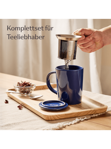 Cosumy Teetasse mit Sieb und Deckel