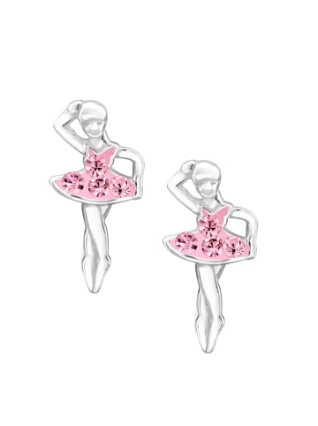 schmuck23 Ohrringe 925 Silber Ballerina in Pink