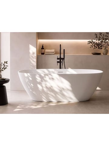 Beliani Freistehende Badewannen SELLA in Weiß - (W) 72 x (H) 55 x (L) 170 cm