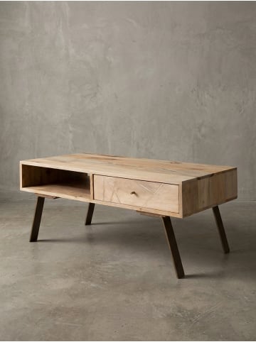 KADIMA DESIGN Couchtisch SIKAR 95x42x50cm Massivholz / Metall Sofatisch,