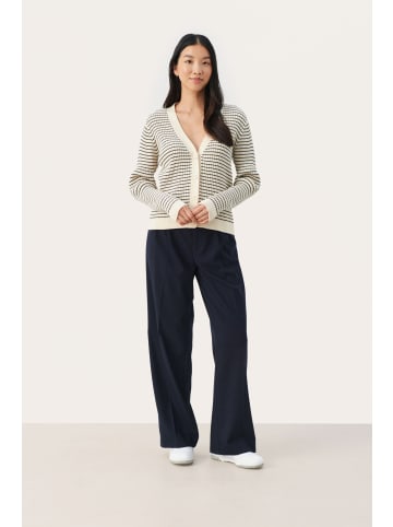 PART TWO Strickjacke FlickaPW Gerade Passform in Whitecap Gray Stripe