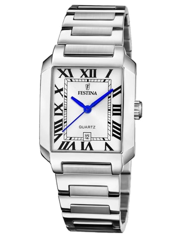 Festina Damenuhr Rechteckig Silberfarben