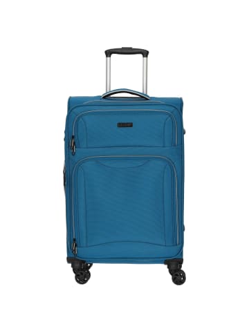 D&N Travel Line 9204 - 4-Rollen-Trolley M 66 cm erw. (grau) in blau