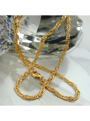Gallay Kette Singapur 3mm diamantiert vergoldet AMD 50cm in gold