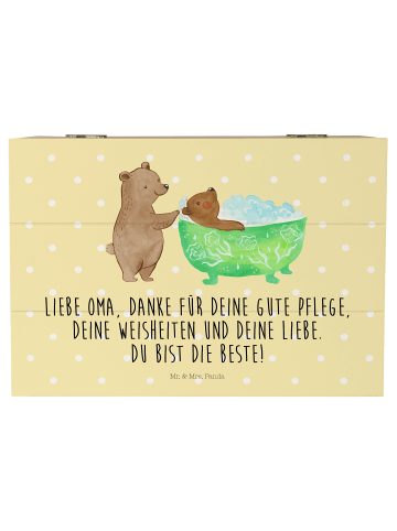 Mr. & Mrs. Panda fotobox Oma Baden mit Spruch in Gelb Pastell