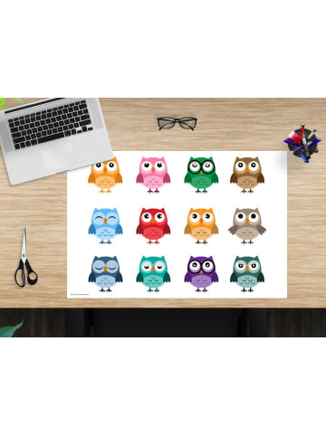 cover-your-desk.de  Schreibtischunterlage "Bunte Eulen" in Bunt (L)60 x (B)40