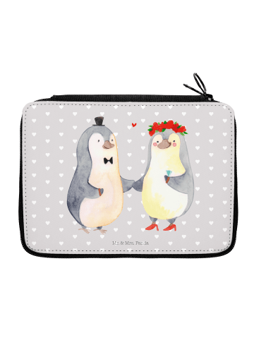 Mr. & Mrs. Panda Federmappe Pinguin Heirat ohne Spruch in Grau Pastell