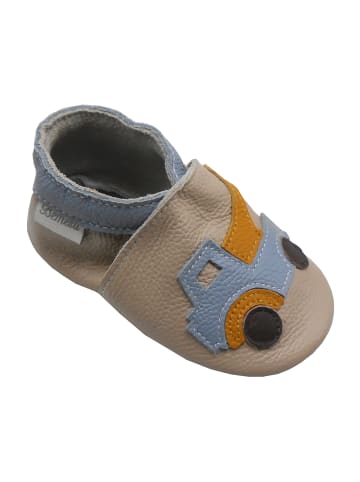 Bemesu Baby Krabbelschuhe aus Leder, weiche Lauflernschuhe mit rutschfester Sohle 