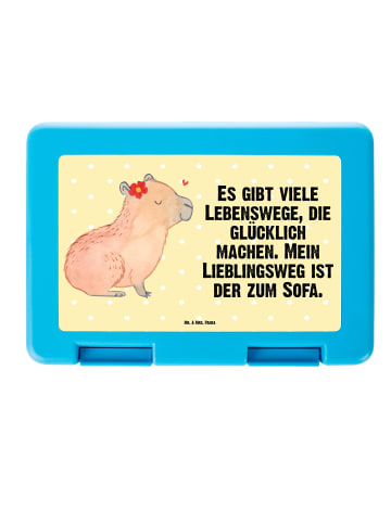 Mr. & Mrs. Panda Brotbüchse Capybara Blume mit Spruch in Gelb Pastell