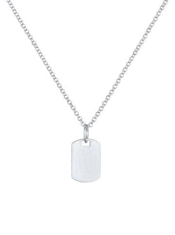 KUZZOI Halskette 925 Sterling Silber Dog Tag in Silber