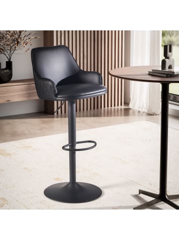 FineBuy Barstuhl in Schwarz / Kunstleder / 45x45x106