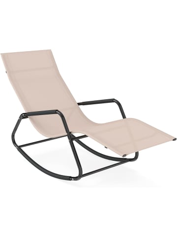 COSTWAY Schaukelliege mit Kopfstütze in Beige