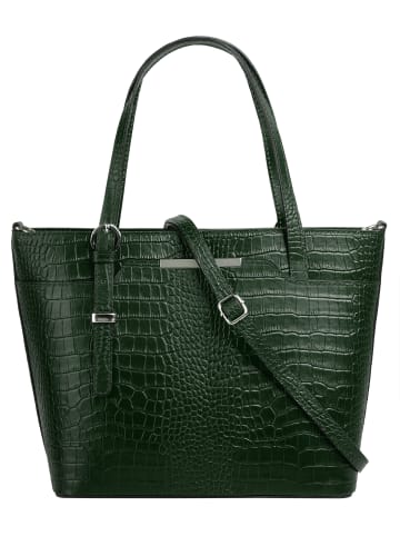 Cluty Handtasche echt Leder in dunkelgrün