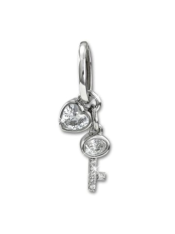 SilberDream Ohrringe 925 Sterling Silber Schlüssel/Herz Creolen