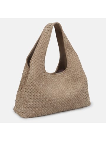 Les Visionnaires PAZ Weave Schultertasche Leder 44 cm mushroom