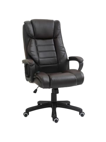 Vinsetto Bürostuhl mit Massagefunktion-74L x 64B x 112-120H cm-Braun