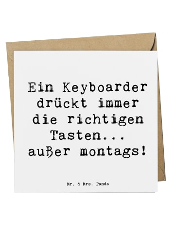Mr. & Mrs. Panda Einladungskarte Spruch Keyboarder Fehler mit Sp... in Weiß