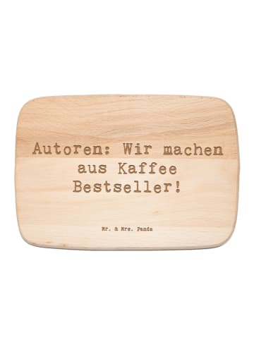 Mr. & Mrs. Panda Schneidebrett Spruch Autorin Kaffee mit Spruch in Transparent