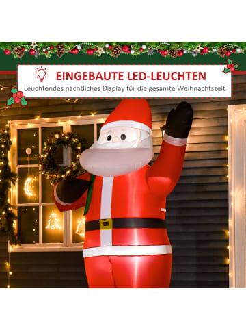 HOMCOM Aufblasbar Weihnachtsdeko-140L x 100B x 240H cm-Rot