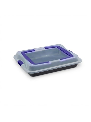 relaxdays Backblech in Schwarz/ Dunkelblau - (B)40,5 x (H)8 x (B)32,5 cm
