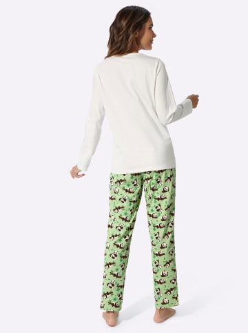Sieh an! Schlafanzug in ecru-apfel-bedruckt