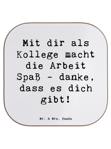 Mr. & Mrs. Panda Coaster Spruch Kollege Freude mit Spruch in Weiß