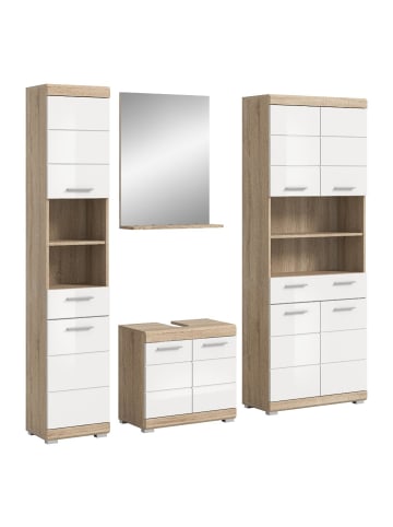 ebuy24 Badmöbelset Lambada Weiß 186 x 34 cm