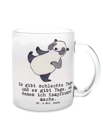 Mr. & Mrs. Panda Glas Panda Kampfkunst mit Spruch in Transparent